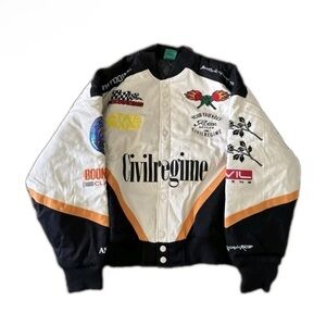 Civilregime Men’s White & Black Patchwork pod Jacket